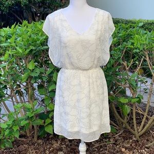 White and Silver Floral Dress